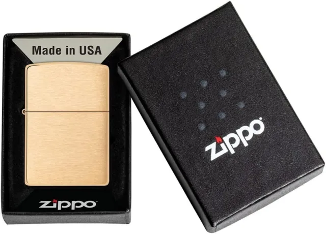Zippo Windproof Lighter Classic Brushed Brass GENUINE Brand New & Boxed