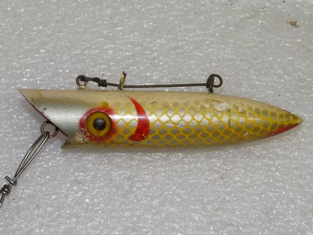 VINTAGE MARTIN WOOD salmon plug fishing lure w/ glass eyes big 7 rare  $34.99 - PicClick
