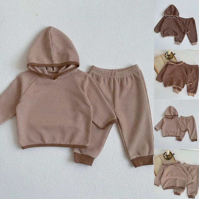 Newborn Baby Boys Girls Hooded Tops Pants Set Clothes Outfits Tracksuit 2PCS Set