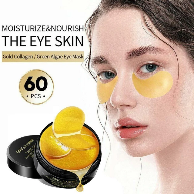 Máscara para ojos parche de hidrogel dorado del Reino Unido 60 piezas gel de colágeno almohadillas debajo de los ojos Fi RÁPIDO\