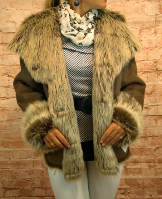 Manteau de Fourrure Femmes Veste D'Hiver pour Fausse L - XXL