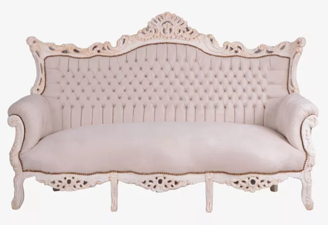 French Sofa Baroque Bench Royal Furniture Shabby Chic 80" gilt LOUIS solid wood