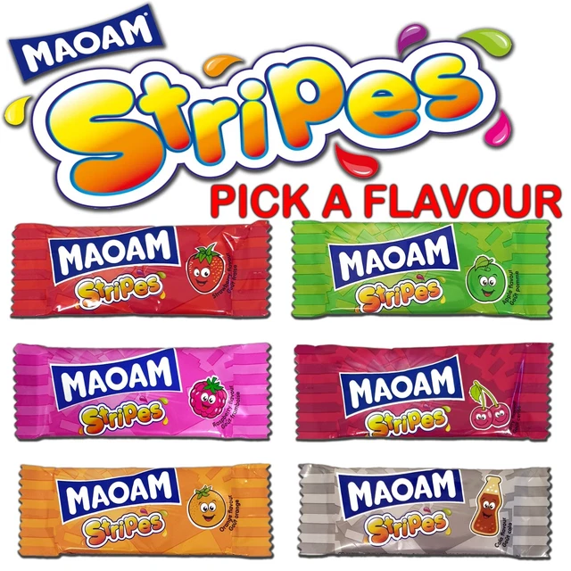 HARIBO MAOAM STRIPES Soft Chewy Fruit Chews Kids Candy Party Mix Bag