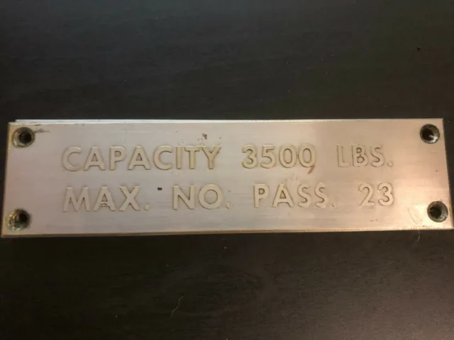 Westinghouse Brass 3500 lb Capacity Tag 5" x 1 1/4" 