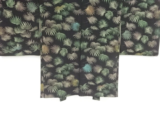 82164# Japanese Kimono / Antique Haori / Woven Leaves