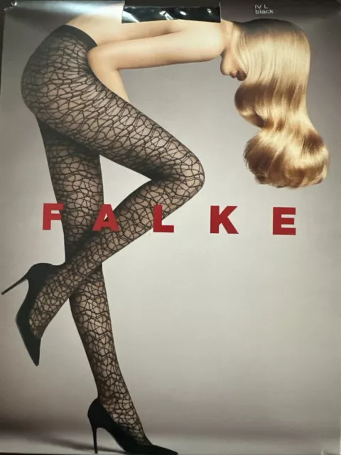 Falke Size IV L Black Fashion Sheer Cobwebs Tights