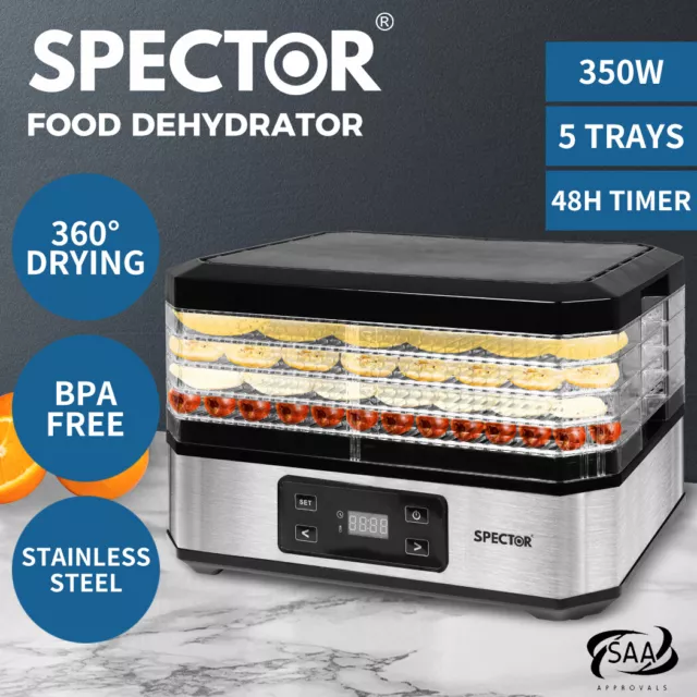 Food Dehydrators Stainless Steel 5 Tray Beef Jerky Maker Fruit Pet Food Dryer