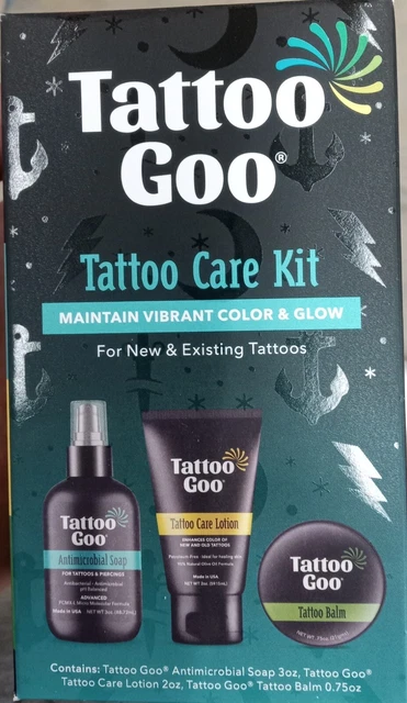 NEW Tattoo Goo Aftercare Kit 3pcs Cleansing Soap Salve Tins Healix Lotion