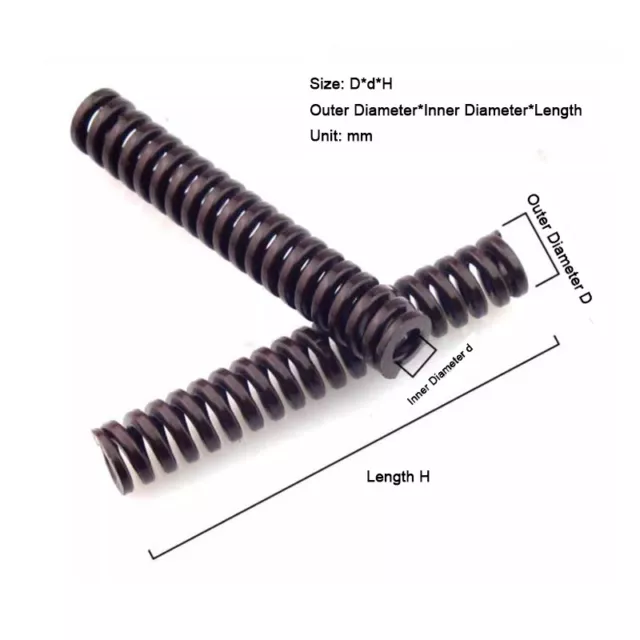 Extremely Heavy Load Duty Compression Die Spring OD 10-25mm 20-250mm Long Brown 2