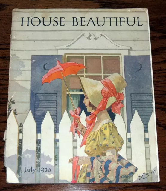 House Beautiful Magazine July 1925 Decorating Building Planting Art Deco Ads