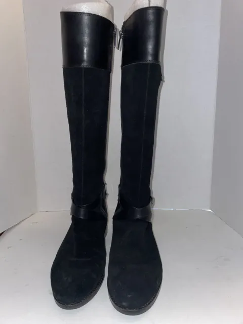 Vince Camuto Knee High Leather Suede  Black Boots Size 8M