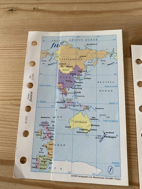 FILOFAX-WORLD/EUROPE MAP &amp; TUBE MAP RARE-Folds Out Double Sided POCKET ...