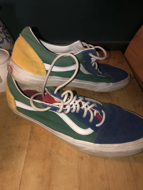 Vans Old Skool Yacht Club Mens Size 12 Blue Yellow Green Suede/Canvas Sneakers