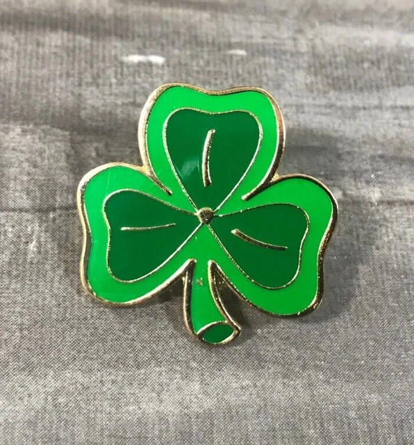 Green Shamrock Lapel Hat Jacket Shirt Vest Backpack Bag Pin St. Patricks Day