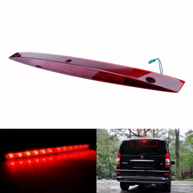 Mercedes Benz Vito W639 03-up High Level 3rd LED Tail Brake Stop Light Red Lens
