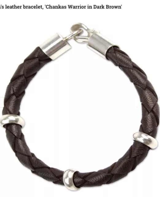 Bracelet homme novice en cuir tressé « Chankas Warrior » 2