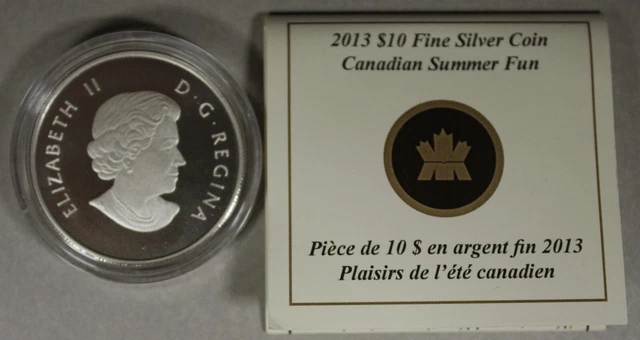 2013 Canada $10 Dollars- Summer Fun- O Canada Series - Proof Silver Coin (632)