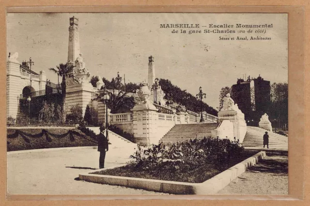 Cpa Marseille - escalier monumental de la gare Saint Charles tp0468