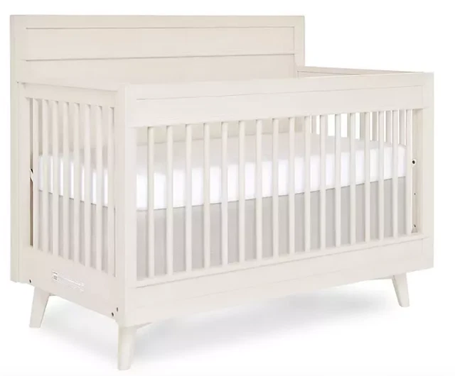 Evolur Loft Antilia Mid-Century 4-In-1 Crib (Vanilla Bean)