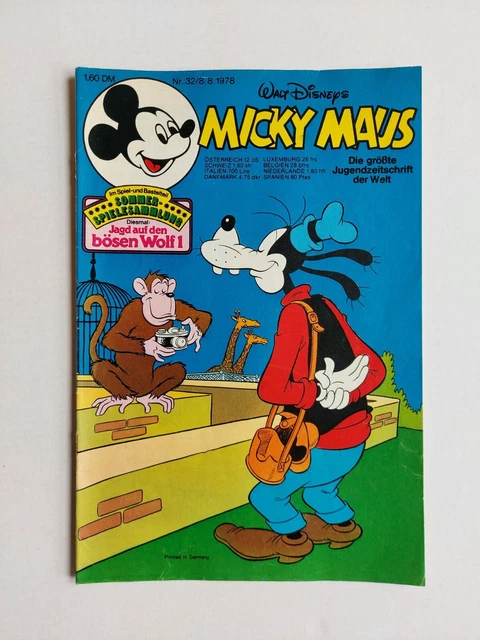 Ehapa - Micky Maus Nr.32 / 08.8.1978 - Top Zustand  Z1- mit Beilage ohne Schnipp