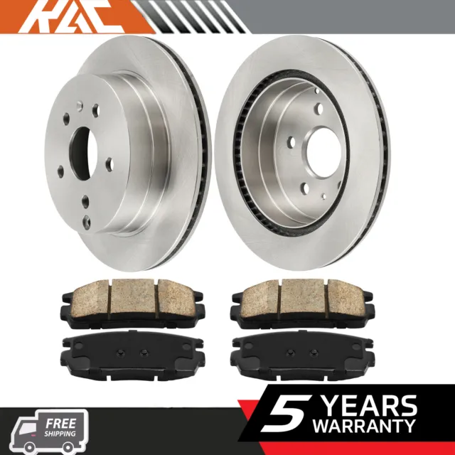 Rear Disc Rotors + Ceramic Brake Pads For Chevy Equinox GMC Terrain 2010-2017