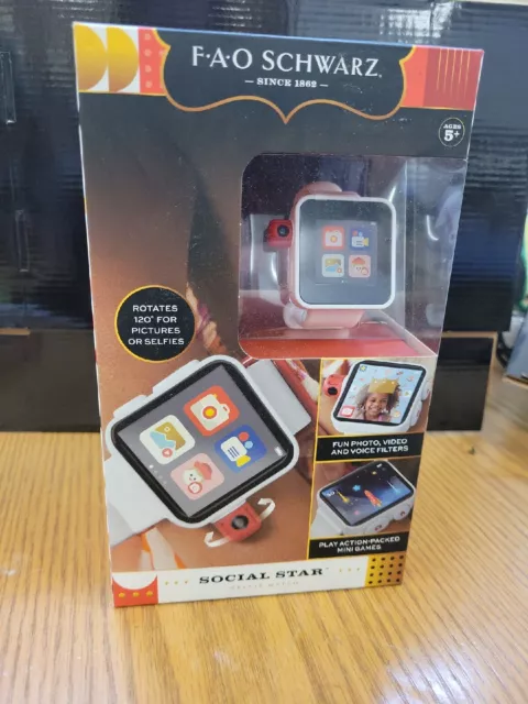 BRAND NEW FAO Schwarz Social Star Selfie Smart Watch Rotates 120* For Pictures
