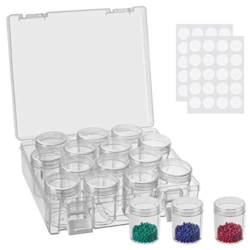 Organizador de cuentas, caja de almacenamiento de pintura de diamantes, almacenamiento de cuentas 1 paquete-14 cuadrícula
