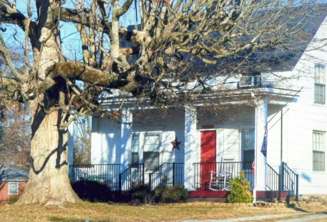 Found Photo - Beautiful Old White House With Large Dead Tree In The Country Side