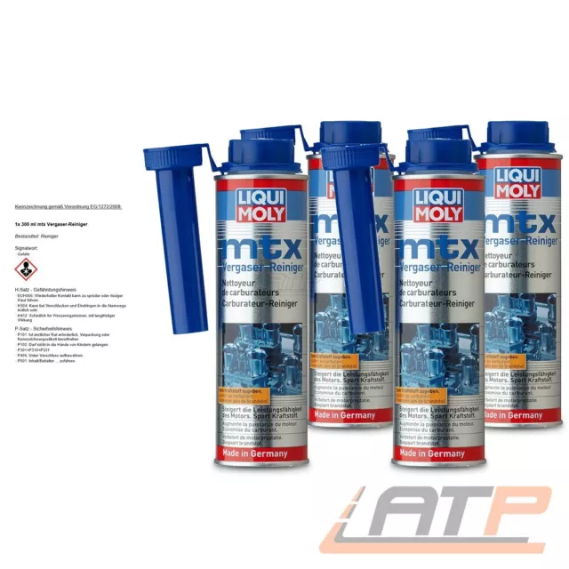 LIQUI MOLY 4x 300ml MTX VERGASER-REINIGER KRAFTSTOFF-ADDITIV