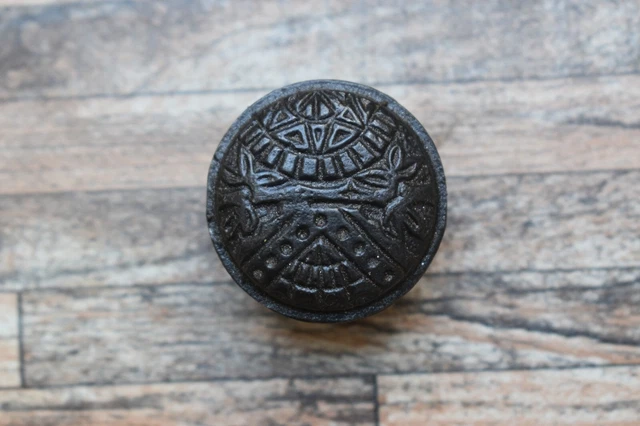 1x Vintage Cast Iron Door Knob Drawer Cabinet Cup Bin Pull Handle Knob Ring Pull