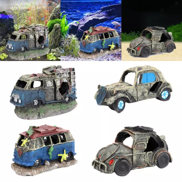 Car Wreck Decorazione dell'acquario Grotta dei gamberetti dell'acquario per