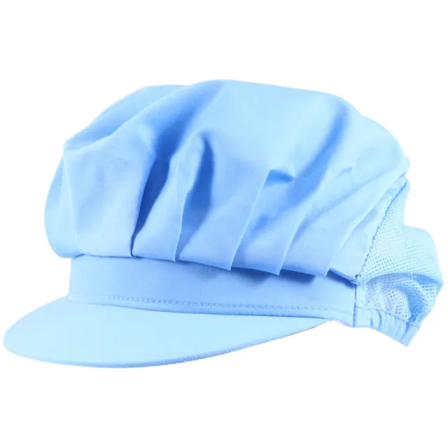 3 piezas Sombrero de malla de algodón azul claro Sombrero de cocina Sombrero a prueba de aceite Protector a prueba de polvo