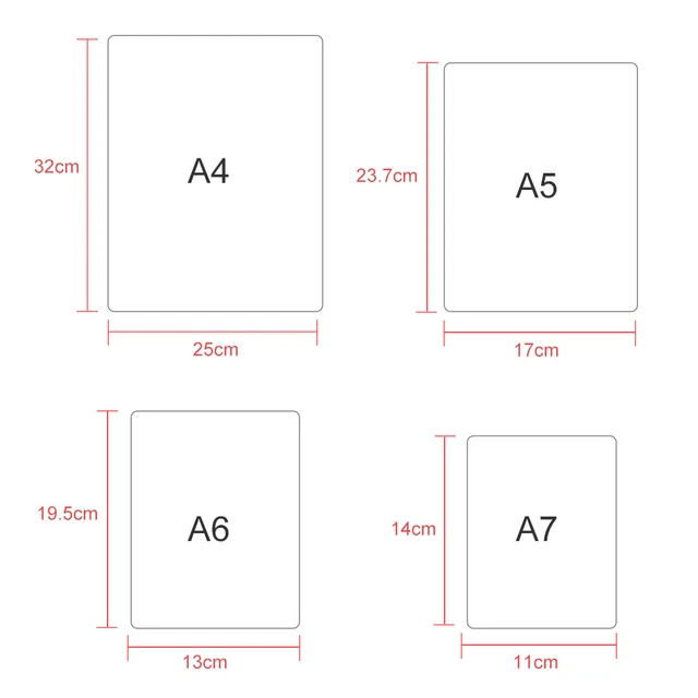 CLIP FILE PLASTIC Folder A4/A5/A6/A7 Loose Leaf Ring Notebook Planner ...
