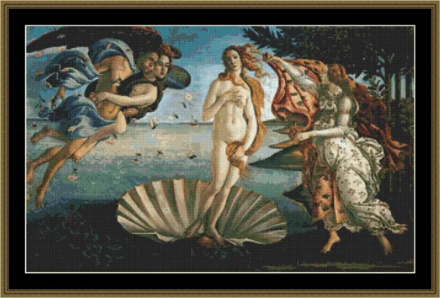 The Birth Of Venus Large Beautiful Cross Stitch Kit