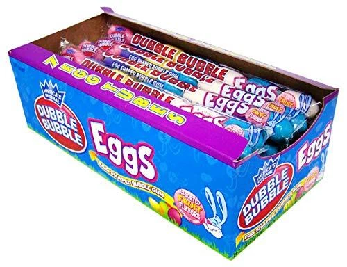 Dubble Bubble Easter Egg Shaped Gum Bulk Individually Wrapped Candy for Basket