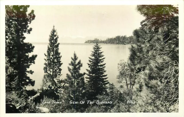 Lago Tahoe Nv " Joya de La Sierras" Vista Lago Tahoe RPPC Tarjeta Postal