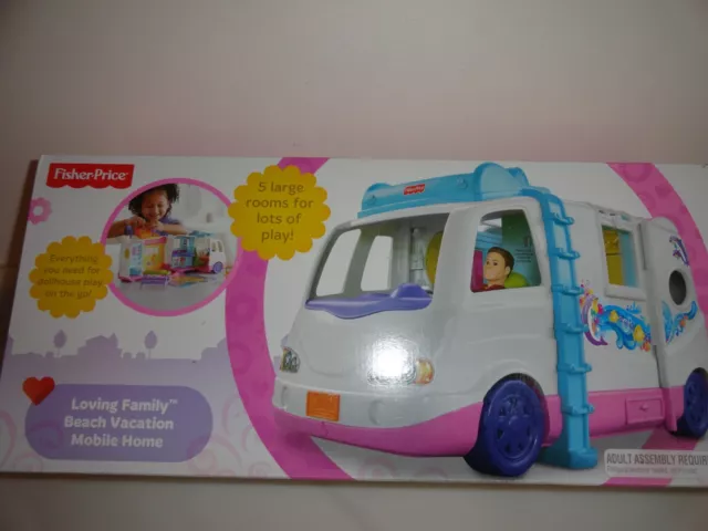 Fisher Price Loving Family Beach Vacation Mobile Home Camper 2013 New in Box