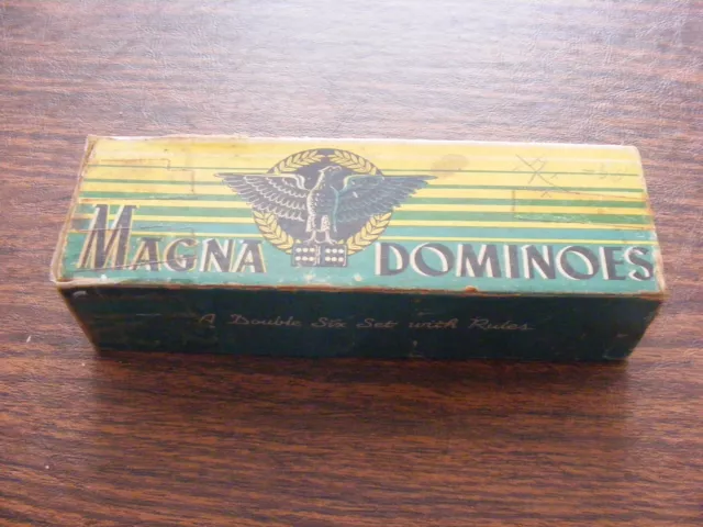 Vintage Wood Magna Eagle Dominoes