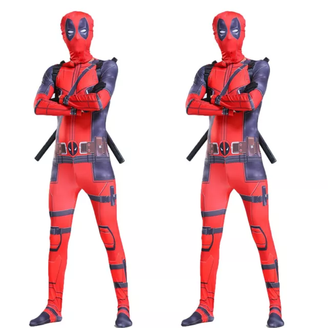 Adults Men Superhero Deadpool Costume Party Cosplay Halloween Fancy Dress Outfit