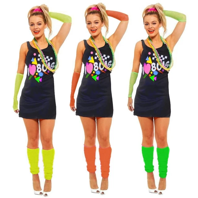 knee length dresses for ladies I Love The 80s Pink T Shirt Adult Costume Small main image 0