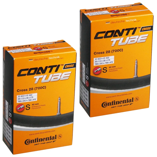 Continental Cross 28 Inner Tube 700 x 32-47c Cyclocross Bike Presta Valve x2