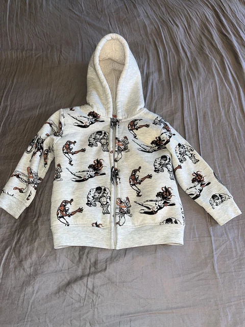 Toddler Boys' Marvel Sherpa Sweatshirt Zip Size 3T Light Grey/Cream  (CK103)