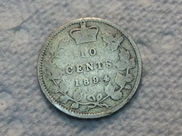 1894 Canada silver 10 cents VICTORIA