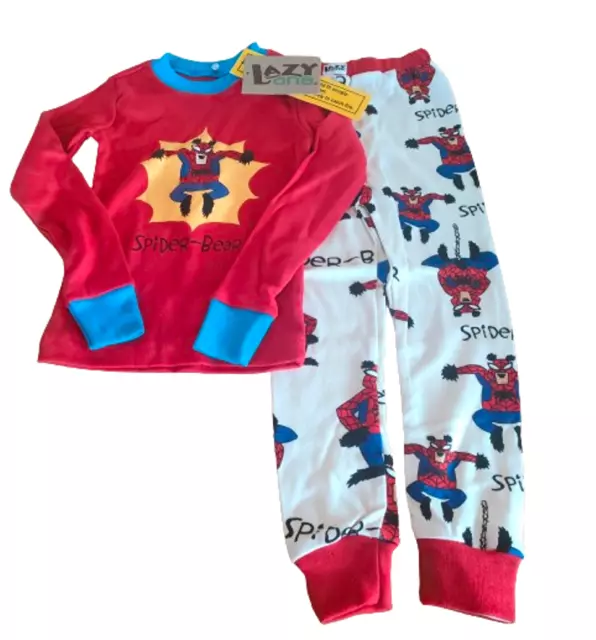 Set pigiami bambini Lazyone Set Pigiami Spiderman PIG Top Pantaloni Cotone Ragno Set D83