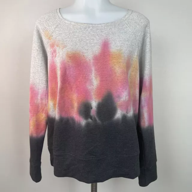 Sundry Top 0 XS Gray Pink Tie-Dye Pullover Sweatshirt Relaxed Shirt Women's