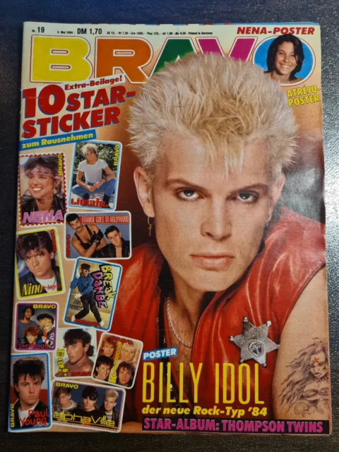 BRAVO 19/1984 Heft Komplett -Billy Idol,Nena,Queen,Cyndi Lauper,Status Quo-Top!
