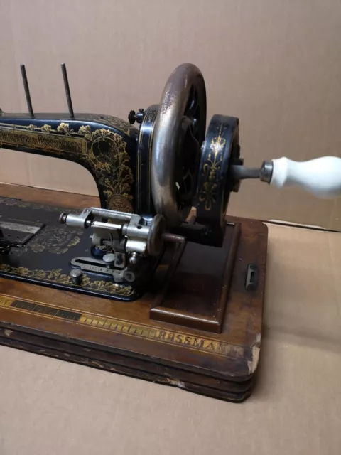 Máquina de coser manivela manual Frister Rossmann vintage antigua 2