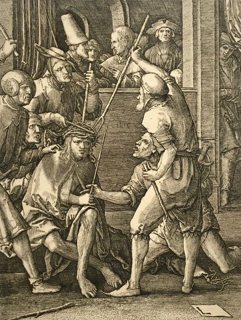 The Crowning With Thorns, 19th Century Engraving After Lucas De Leyde
