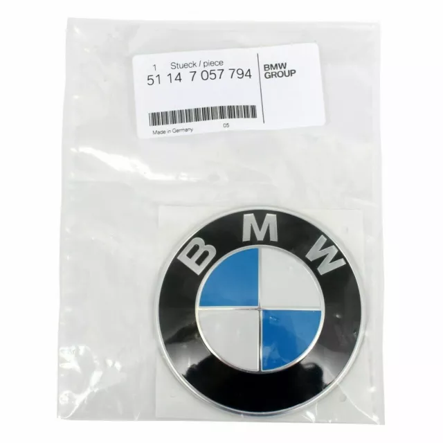 Ø 82 mm 51147057794 STEMMA BMW COFANO LOGO EMBLEMA FREGIO ANTERIORE / POSTERIORE