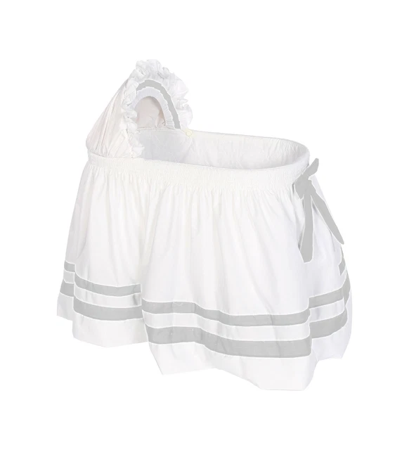 Baby Doll Bedding Modern Hotel Style II Bassinet Skirt, Grey